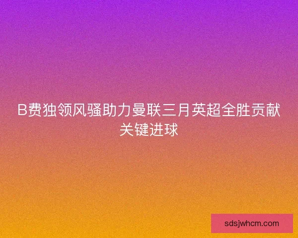 B费独领风骚助力曼联三月英超全胜贡献关键进球