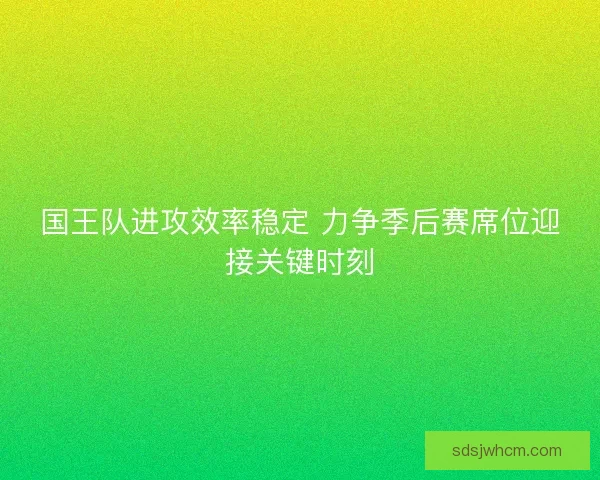 国王队进攻效率稳定 力争季后赛席位迎接关键时刻