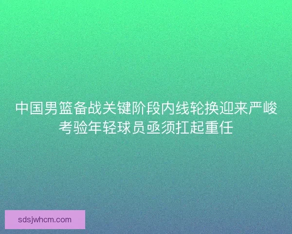 中国男篮备战关键阶段内线轮换迎来严峻考验年轻球员亟须扛起重任